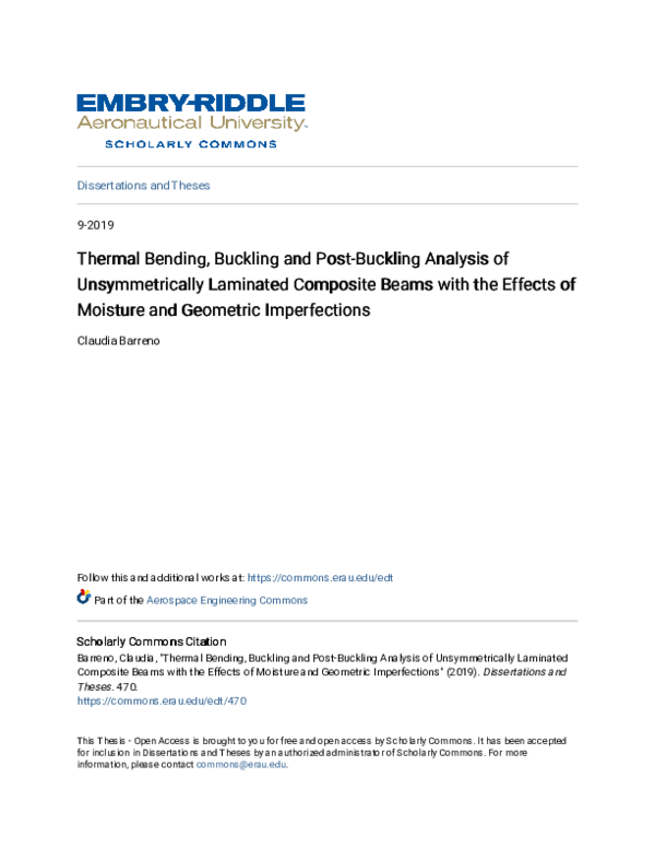 (PDF) Thermal Bending, Buckling and PostBuckling Analysis of
