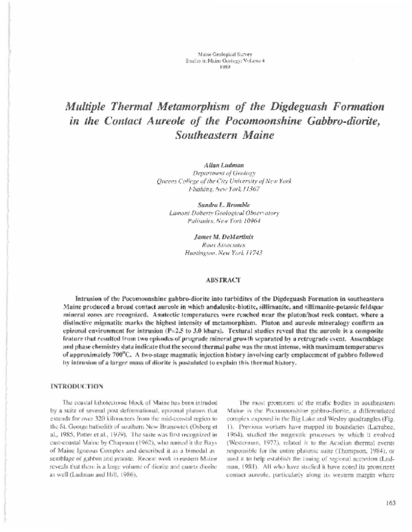 (PDF) Multiple thermal metamorphism of the Digdeguash Formation in the ...