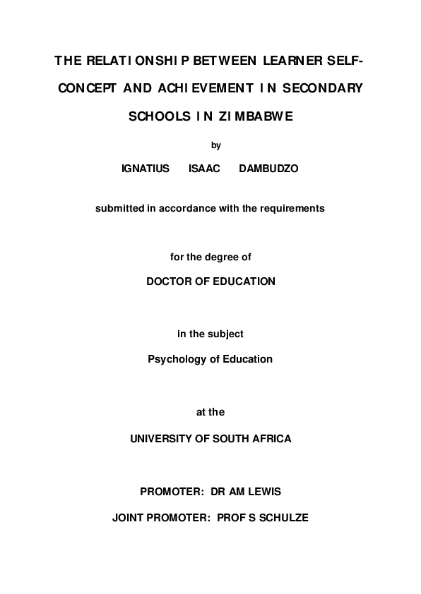 (PDF) The relationship between learner self-concept and achievement in ...