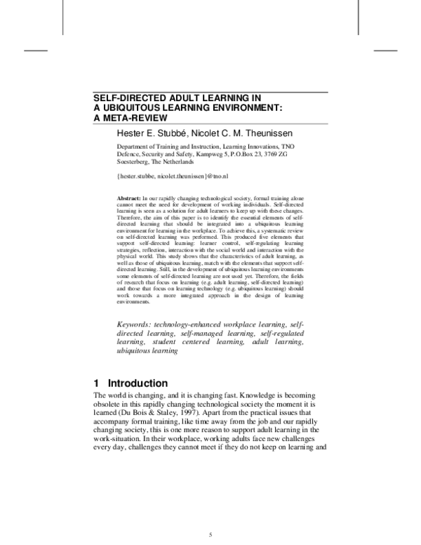 (PDF) Self-Directed Adult Learning in a Ubiquitous Learning Environment