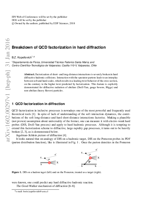 (PDF) Breakdown of QCD factorization in hard diffraction