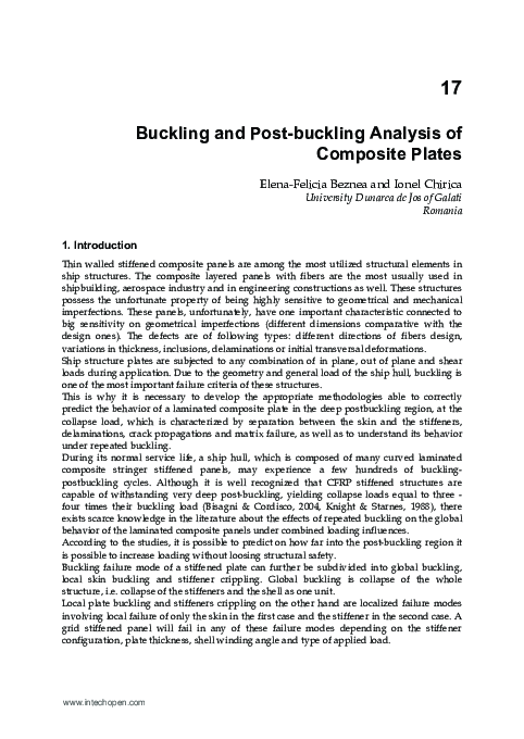 (PDF) Buckling and Post-buckling Analysis of Composite Plates
