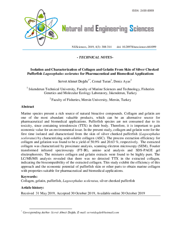 (PDF) Isolation and Characterization of Collagen and Gelatin From Skin ...
