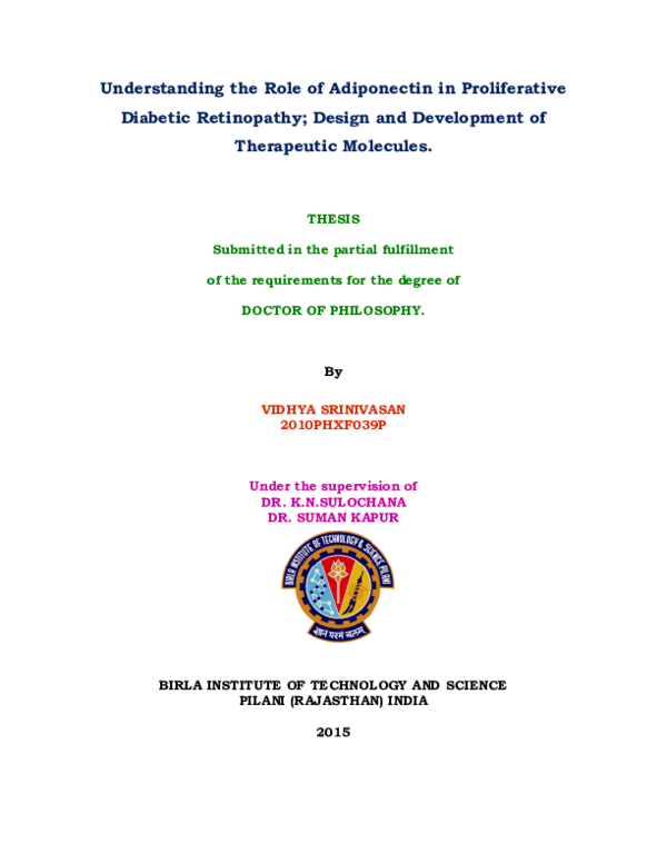 (PDF) Understanding the Role of Adiponectin in Proliferative Diabetic ...