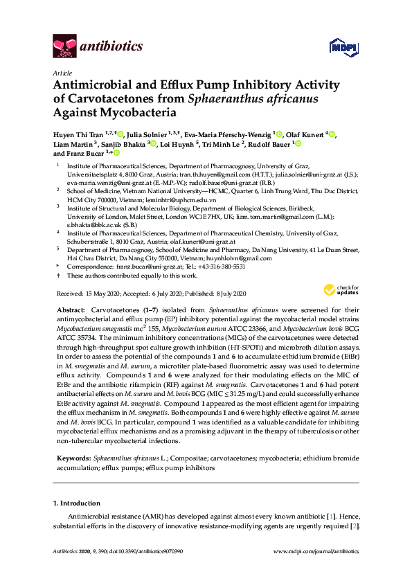 (PDF) Antimicrobial and Efflux Pump Inhibitory Activity of ...