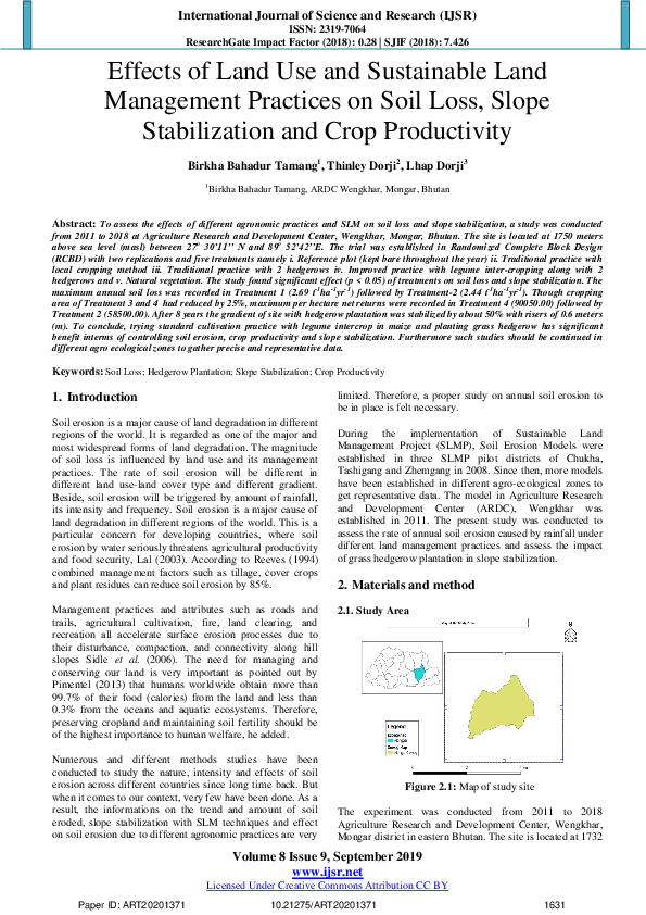 (PDF) Effects of Land Use and Sustainable Land Management Practices on ...