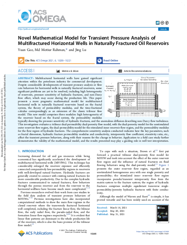 (PDF) Novel Mathematical Model for Transient Pressure Analysis of ...