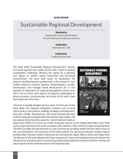 (PDF) Book Review: Sustainable Regional Development