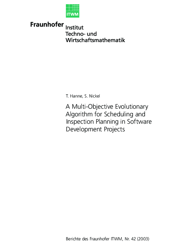 (PDF) A Multi-Objective Evolutionary Algorithm for Scheduling and ...