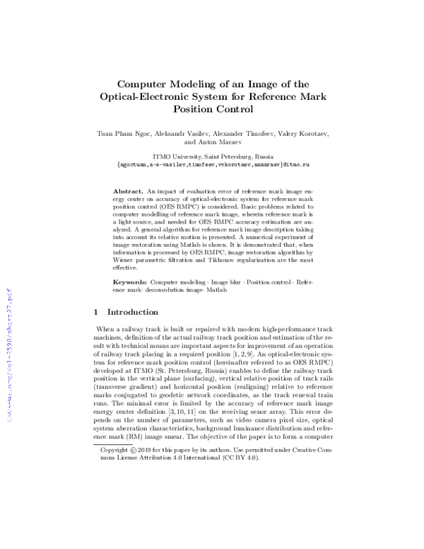 (PDF) Computer Modeling of an Image of the OpticalElectronic System