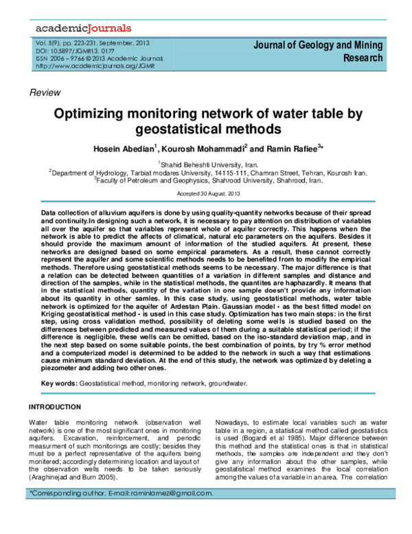 PDF) Geostatistical Methods