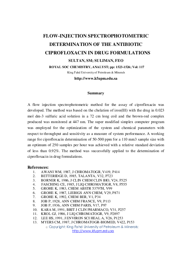 (PDF) Flow Injection Spectrophotometric Determination of Ascorbic acid