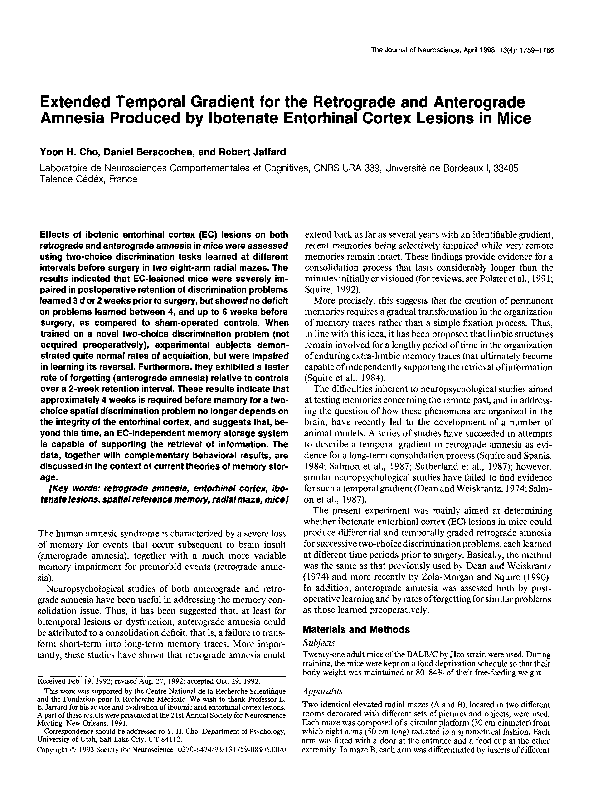(PDF) Extended temporal gradient for the retrograde and anterograde ...