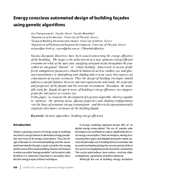 (PDF) Energy conscious automated design of building façades using ...