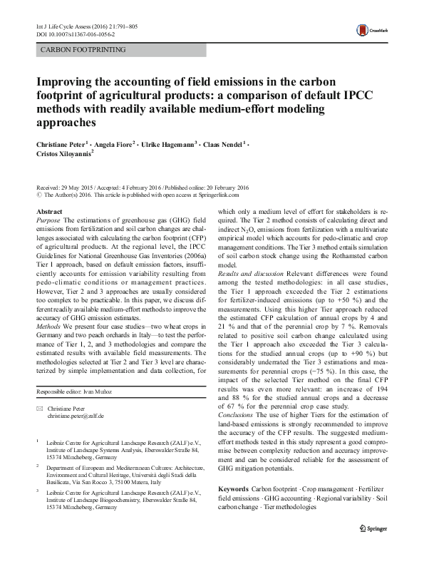 (PDF) Improving the accounting of field emissions in the carbon ...