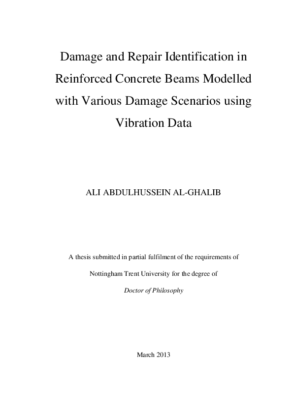 (PDF) Damage and repair identification in reinforced concrete beams ...