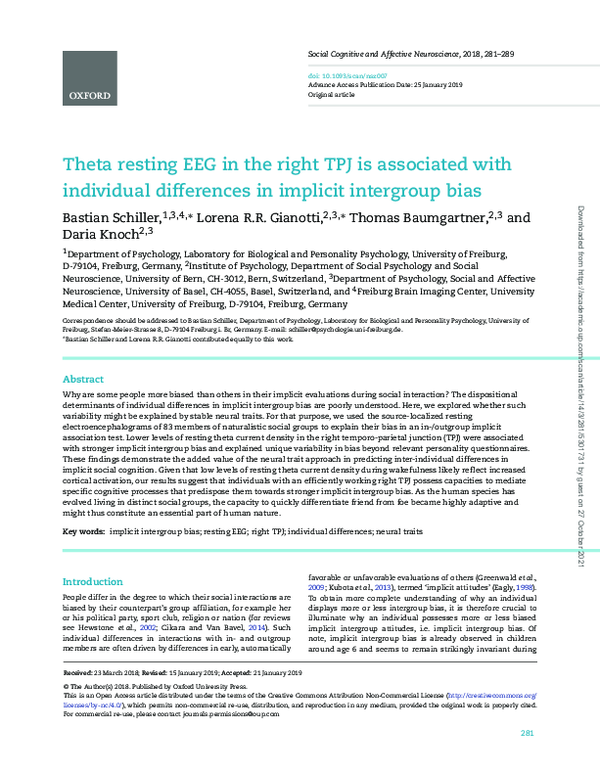 (PDF) Theta resting EEG in the right TPJ is associated with individual ...