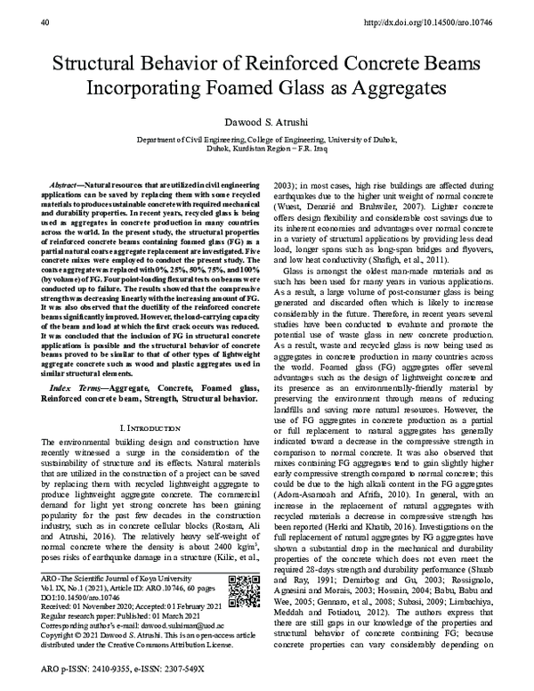(PDF) Structural Behavior of Reinforced Concrete Beams Incorporating ...
