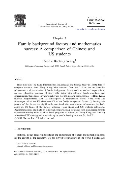 (PDF) Family background factors and mathematics success: A comparison ...