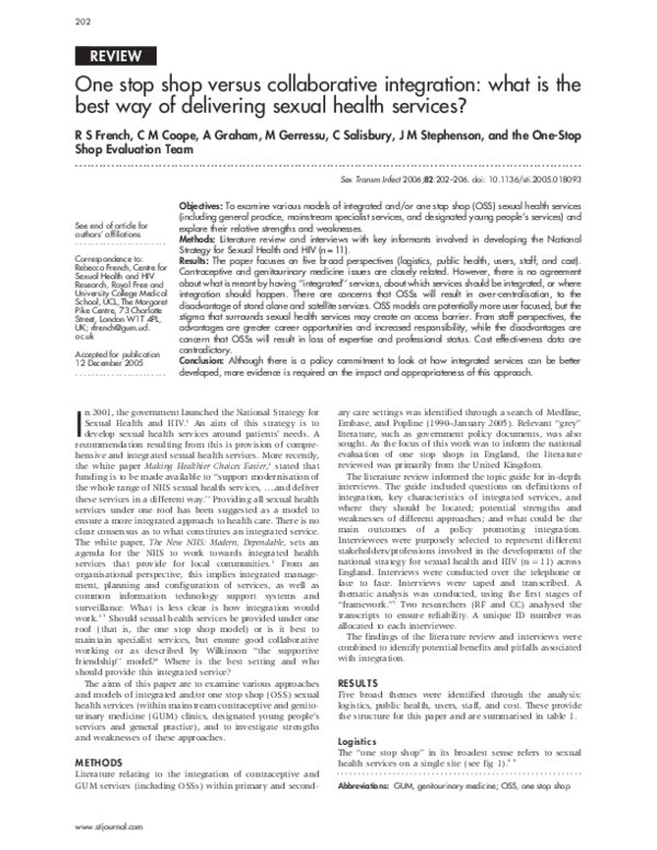 (PDF) One Stop Shop versus collaborative integration: What is the best ...
