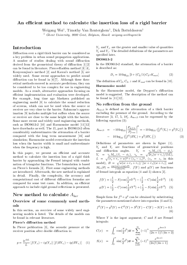(PDF) An efficient method to calculate the insertion loss of a rigid ...