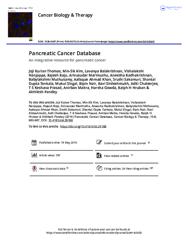 (PDF) Pancreatic Cancer Database