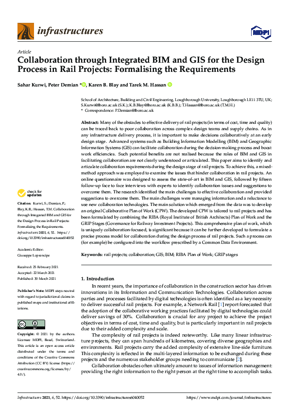 (PDF) Collaboration through Integrated BIM and GIS for the Design ...