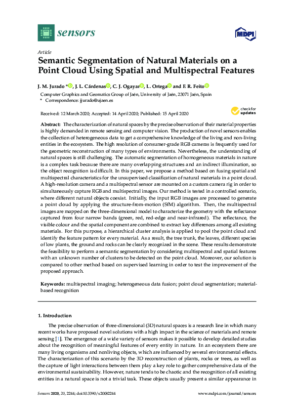 (PDF) Semantic Segmentation of Natural Materials on a Point Cloud Using ...