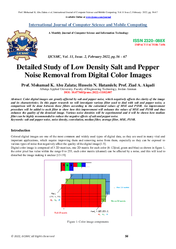 (PDF) Detailed Study of Low Density Salt and Pepper Noise Removal from ...