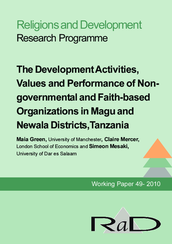 (PDF) The development activities, values and performance of Non ...