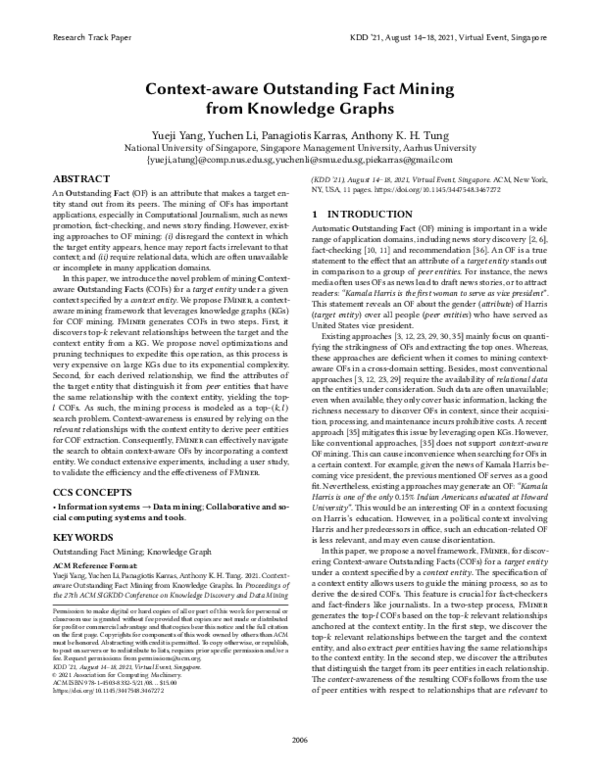 (PDF) Context-aware Outstanding Fact Mining from Knowledge Graphs