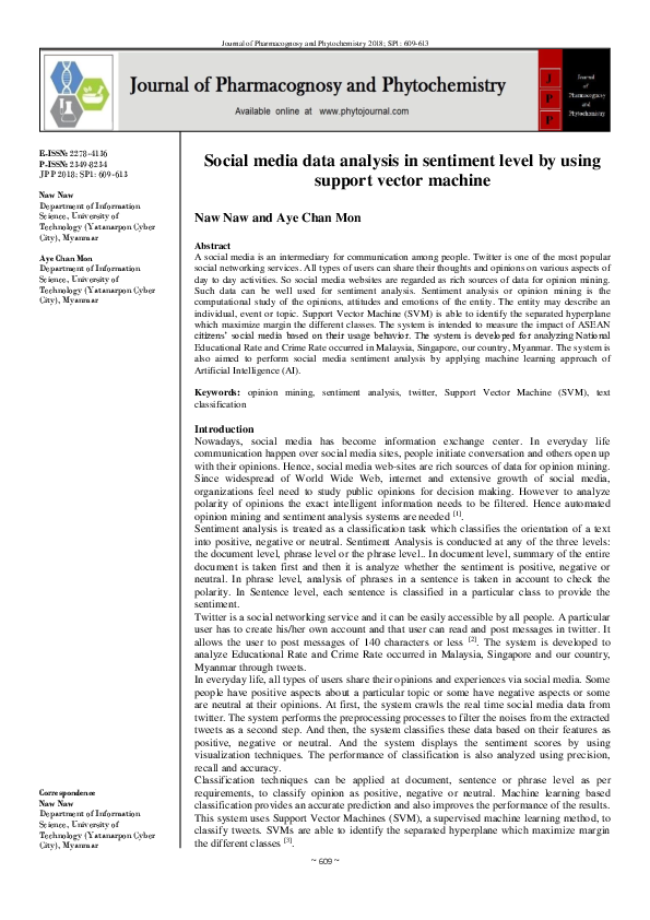(PDF) Social media data analysis in sentiment level by using support ...