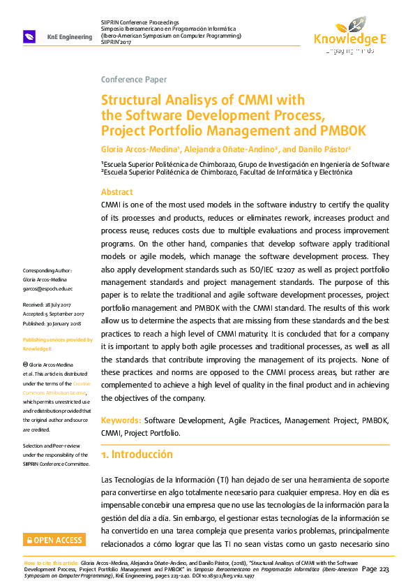 (PDF) Structural Analisys of CMMI with the Software Development Process ...