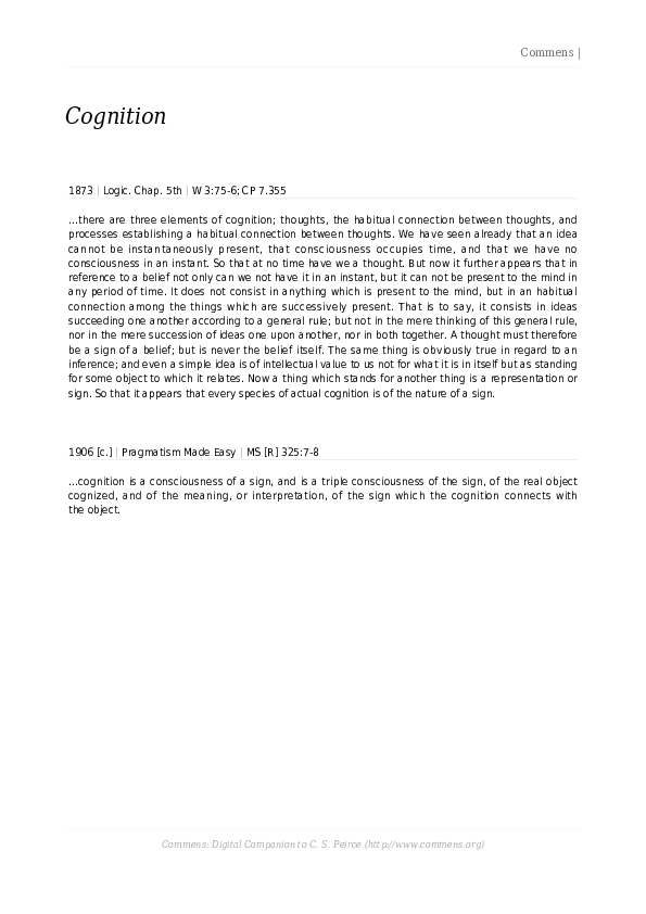Pdf Cognition