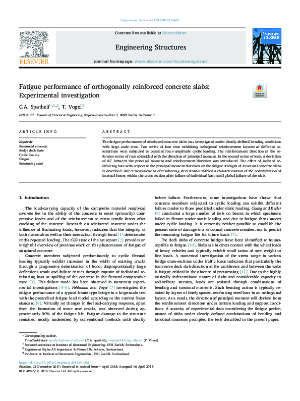 (PDF) Fatigue performance of orthogonally reinforced concrete slabs ...