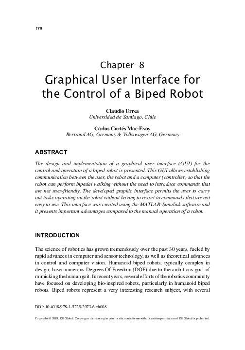 (PDF) Graphical User Interface for the Control of a Biped Robot