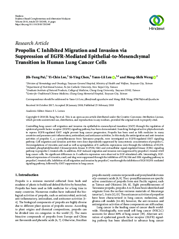 (PDF) Propolin C Inhibited Migration and Invasion via Suppression of ...