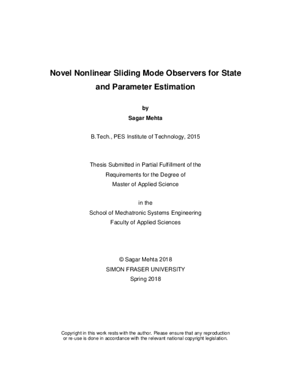 (PDF) Novel nonlinear sliding mode observers for state and parameter ...