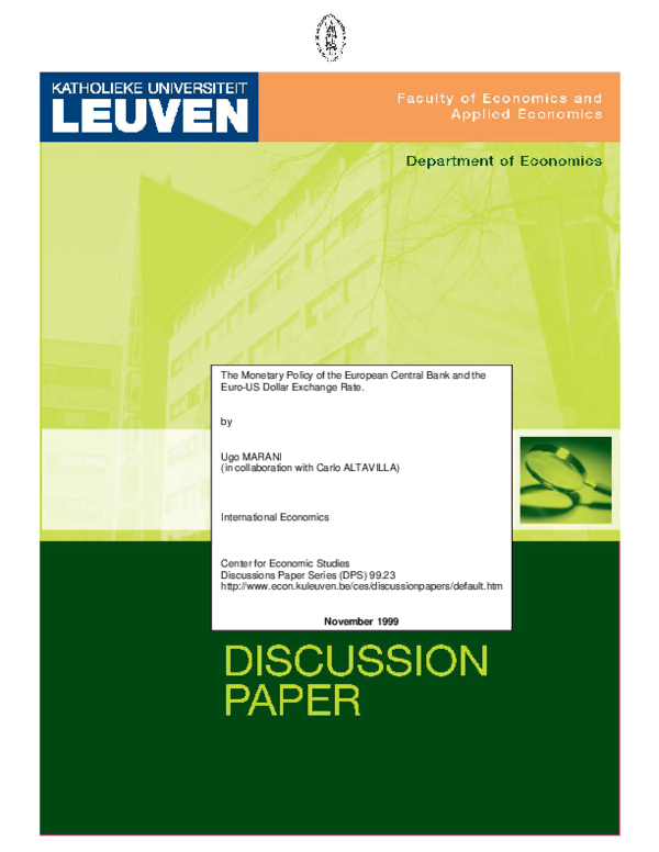 (PDF) The Monetary Policy of the European Central Bank and the Euro-US