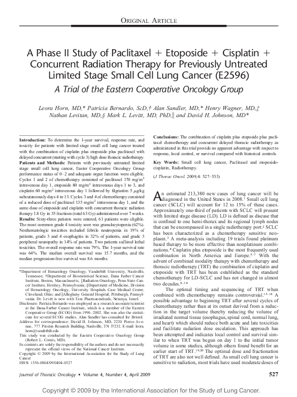 (PDF) A Phase II Study of Paclitaxel + Etoposide + Cisplatin ...