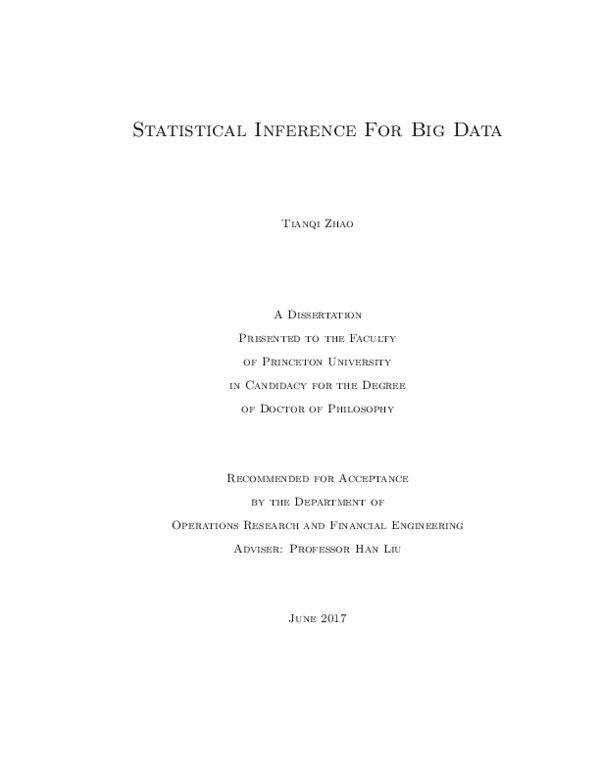 (PDF) Statistical Inference for Big Data