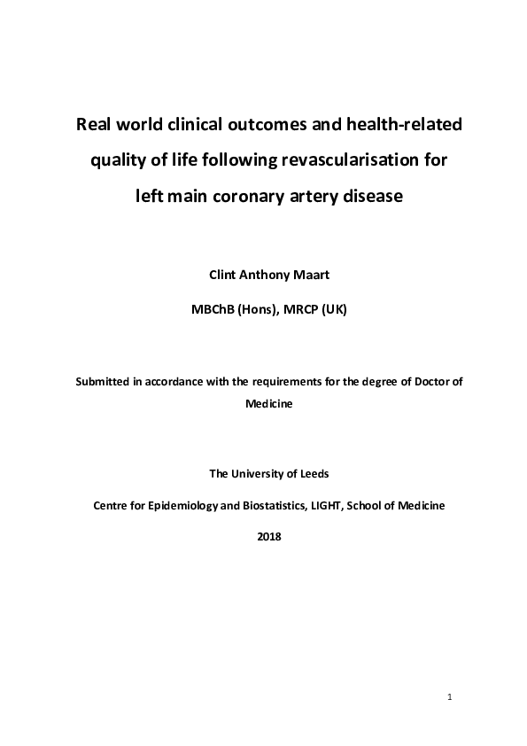(PDF) Real world clinical outcomes and health-related quality of life ...