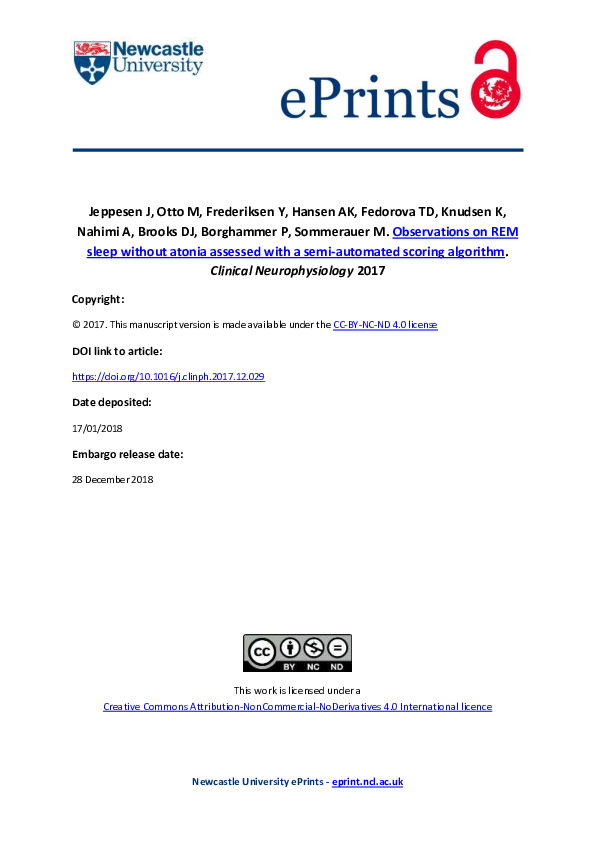 (PDF) Observations on REM sleep without atonia assessed with a semi ...