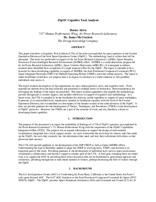 (PDF) Cognitive task analysis