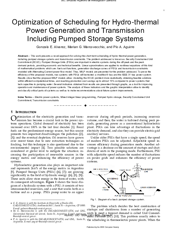 (PDF) Optimization of Scheduling for Hydro-thermal Power Generation and ...