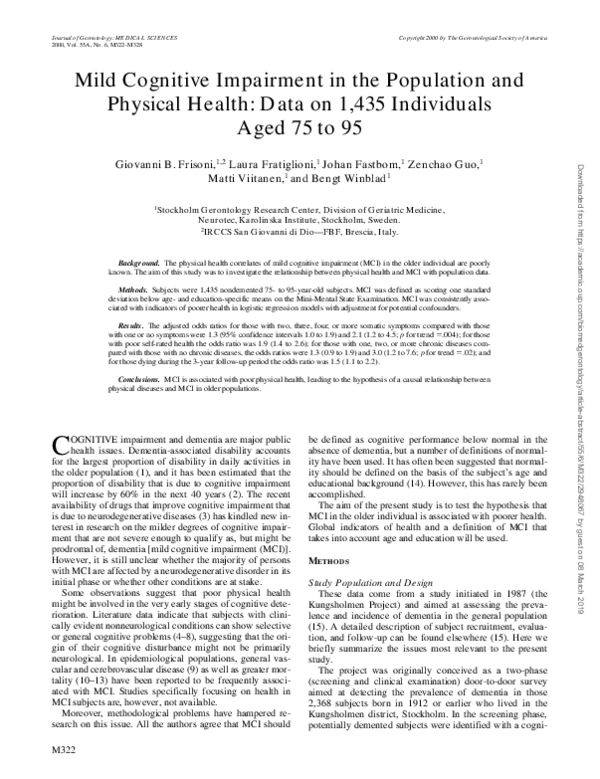 (PDF) Mild Cognitive Impairment in the Population and Physical Health ...