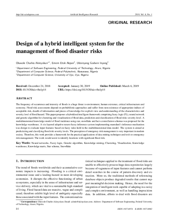 (PDF) Design of a hybrid intelligent system for the management of flood ...