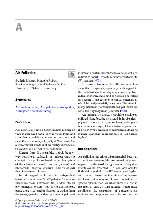 (PDF) Air Pollution