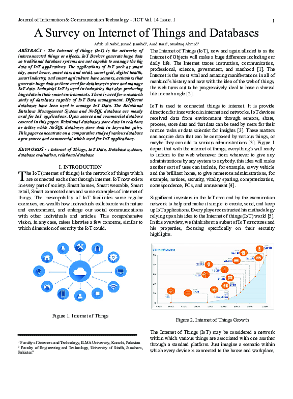 (PDF) A Survey on Internet of Things and Databases