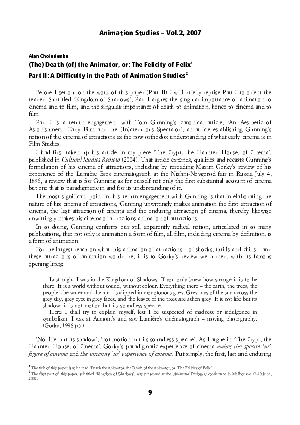 (PDF) Animation Studies – Vol.2, 2007